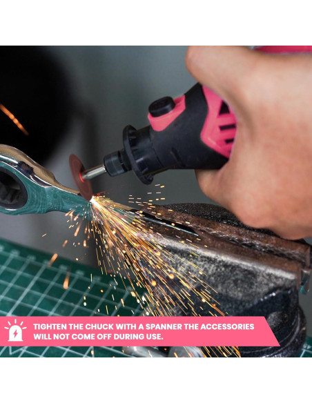 Herramienta Rotativa HARDELL 180W Rosa 61 Accesorios 8000-35000RPM Herramienta Rotativa HARDELL 180W Rosa 61 Accesorios 8000-35000RPM