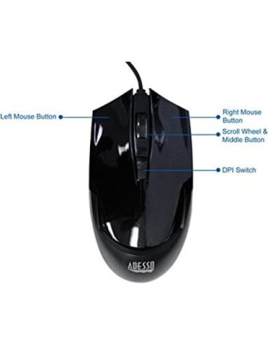 Ratón de Escritorio Iluminado Adesso iMouse G1 - 2400 DPI
