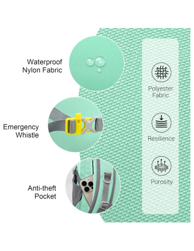 Mochila de Senderismo Impermeable Outplea 12L Verde Claro