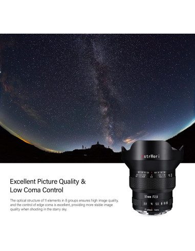 Lente Fisheye AstrHori 12mm F2.8 Manual para Leica/Panasonic/Sigma