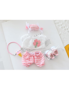 Conjunto de Ropa para Muñeca Labubu 15-17 cm 5 Piezas Rosa 2