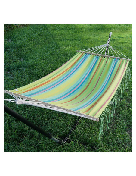 Hamaca Doble INNO STAGE Algodón Natural 299.9x139.9cm Verde Amarillo Hamaca Doble INNO STAGE Algodón Natural 299.9x139.9cm Verde Amarillo