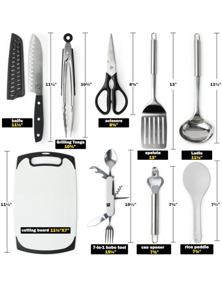 Juego de Cocina de Camping Wellmax 10 Piezas Acero Inoxidable Juego de Cocina de Camping Wellmax 10 Piezas Acero Inoxidable