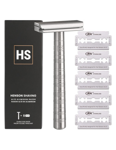Maquinilla de Afeitar Henson Doble Filo Aluminio con 5 Cuchillas
