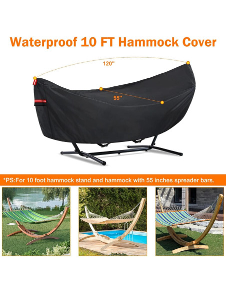 Cubierta de Hamaca Impermeable BETERNY 10 Pies UV y Lluvia Cubierta de Hamaca Impermeable BETERNY 10 Pies UV y Lluvia
