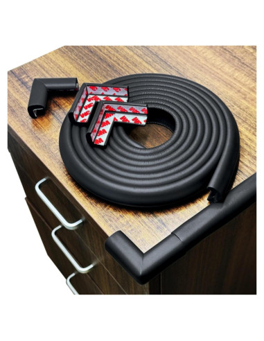 Protector de Esquinas y Bordes para Bebés Grelex 3.81m Negro