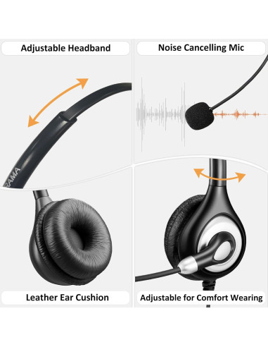 Auricular Arama A600CP 2.5mm con micrófono y cancelación de ruido