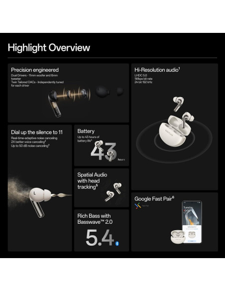 OnePlus Buds Pro 3 - Auriculares Inalámbricos Bluetooth con Cancelación de Ruido y Estuche de Carga OnePlus Buds Pro 3 - Auriculares Inalámbricos Bluetooth con Cancelación de Ruido y Estuche de Carga
