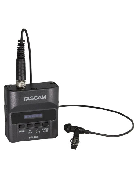 Grabadora de audio digital TASCAM DR-10L con micrófono lavalier Grabadora de audio digital TASCAM DR-10L con micrófono lavalier