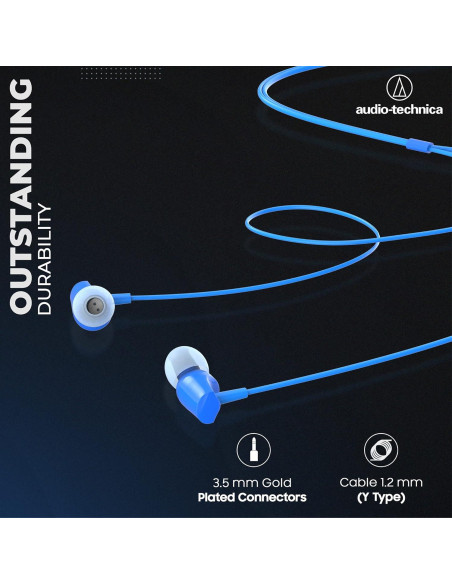 Auriculares Intrauditivos Audio-Technica ATH-CLR100iSBL Azul Auriculares Intrauditivos Audio-Technica ATH-CLR100iSBL Azul