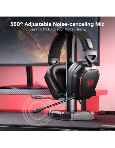 Auriculares Gaming Inalámbricos Redragon H868 RGB 7.1, 40mm
