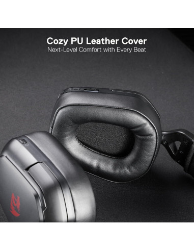 Auriculares Gaming Inalámbricos Redragon H868 RGB 7.1, 40mm