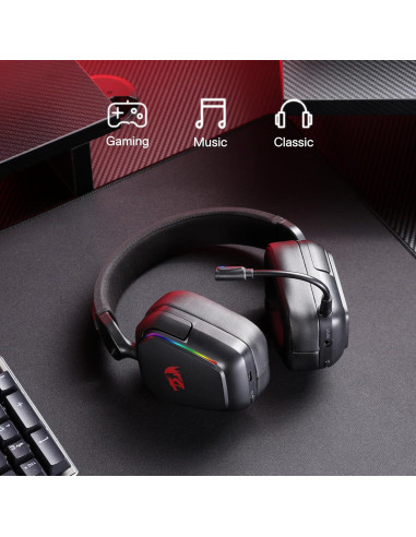 Auriculares Gaming Inalámbricos Redragon H868 RGB 7.1, 40mm