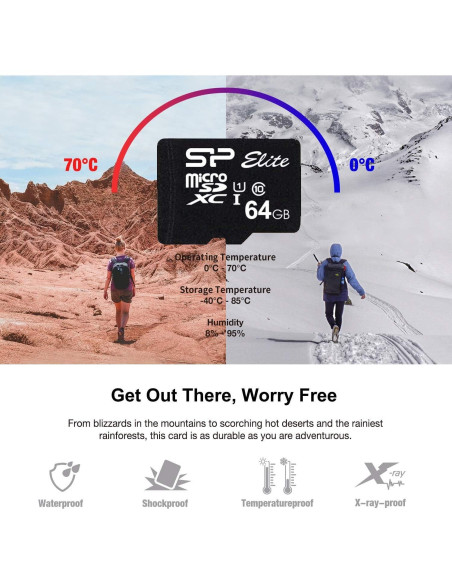 Silicon Power Elite 64GB microSDXC 2-Pack con Adaptador Silicon Power Elite 64GB microSDXC 2-Pack con Adaptador