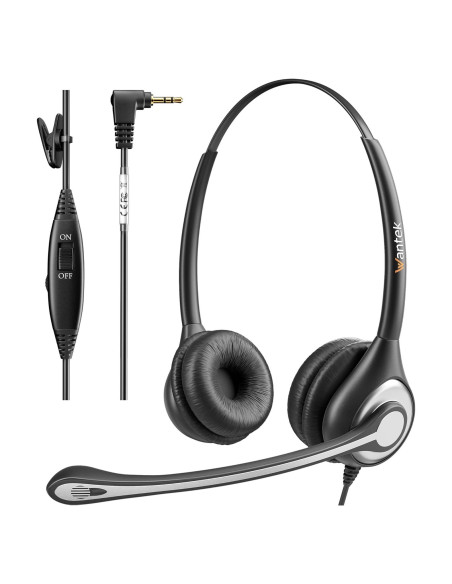 Auricular Wantek 2.5mm con micrófono cancelador de ruido Auricular Wantek 2.5mm con micrófono cancelador de ruido