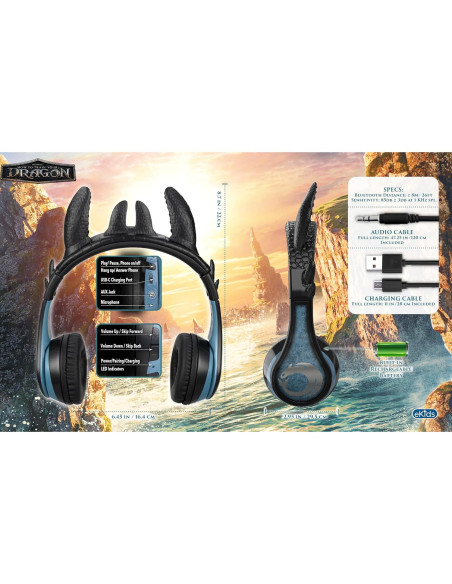 Auriculares Bluetooth eKids Toothless TD-B52 con micrófono Auriculares Bluetooth eKids Toothless TD-B52 con micrófono