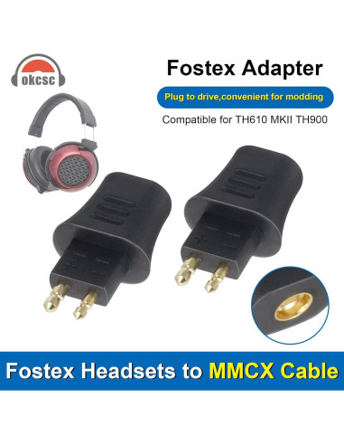 Adaptador Hembra FOSTEX 0.78 a Macho 0.78/0.75 2 Pines Negro