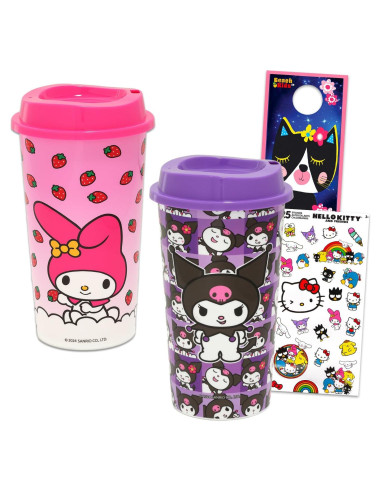 Set de Tazas de Viaje SANRIO My Melody y Kuromi 590 ml