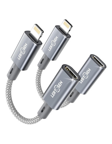 Adaptadores USB C a Lightning Lertosen 27W - Paquete de 2