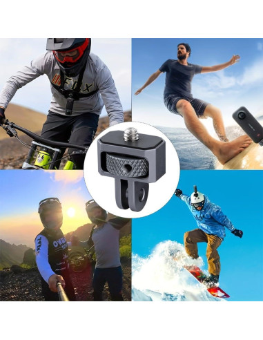 Adaptador de Montaje de Aluminio CNC 1/4" para GoPro y Cámaras