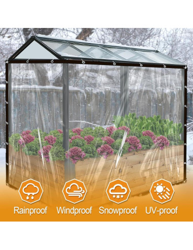 Lona transparente impermeable FFKQBH 2.01 x 3.05 m para exteriores