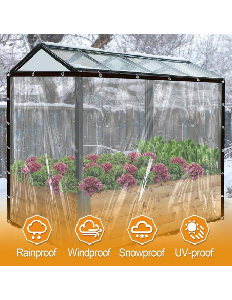 Lona transparente impermeable FFKQBH 2.01 x 3.05 m para exteriores Lona transparente impermeable FFKQBH 2.01 x 3.05 m para exteriores
