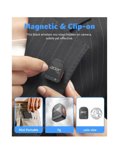 Micrófono Lavalier Inalámbrico Acer H01 para iPhone/Android/PC