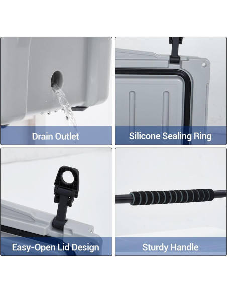 Nevera Rotomoldeada 20 QT SunnyFurn Gris para Camping y Pesca