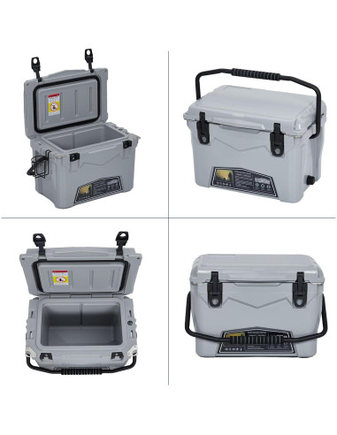 Nevera Rotomoldeada 20 QT SunnyFurn Gris para Camping y Pesca