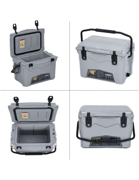Nevera Rotomoldeada 20 QT SunnyFurn Gris para Camping y Pesca