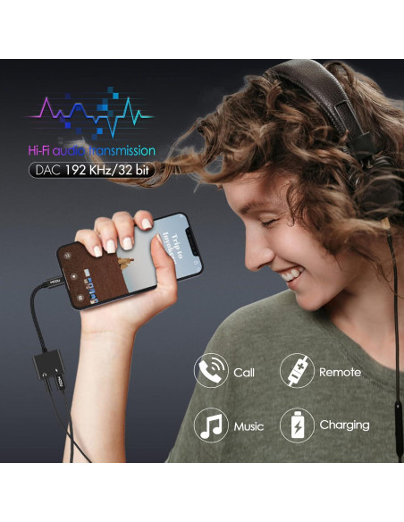 Adaptador de Audio y Carga MOOU para iPhone 2 en 1 Lightning Adaptador de Audio y Carga MOOU para iPhone 2 en 1 Lightning