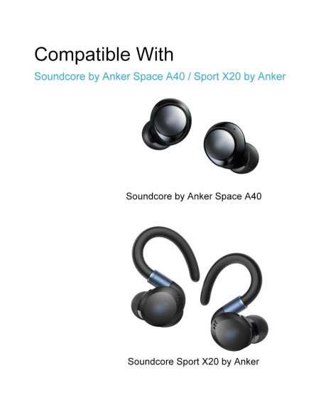 Puntas de Repuesto Silicona Klowcok para Soundcore A40 y Sport X20 - 12 Pares Puntas de Repuesto Silicona Klowcok para Soundcore A40 y Sport X20 - 12 Pares