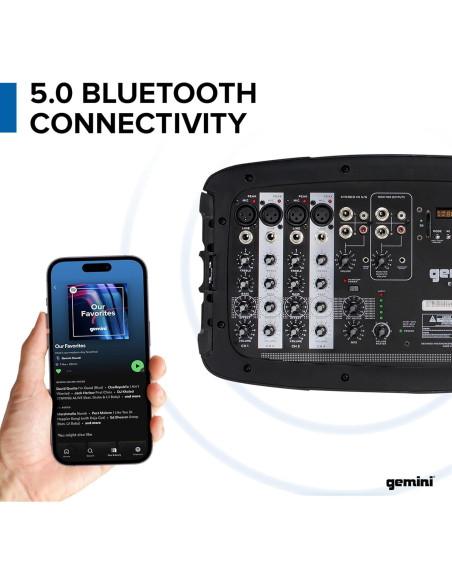 Sistema PA Portátil Gemini ES-210MXBLU 600W Bluetooth 10" Sistema PA Portátil Gemini ES-210MXBLU 600W Bluetooth 10"