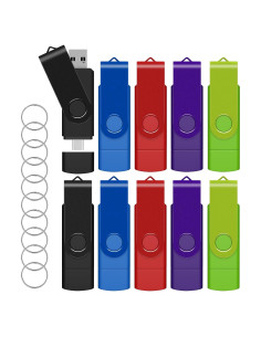 AreTop 32GB Unidad USB C Doble 2-en-1 Paquete de 10