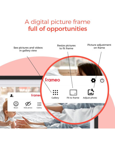 Marco de Fotos Digital Frameo 15.6" 32GB Pantalla IPS HD