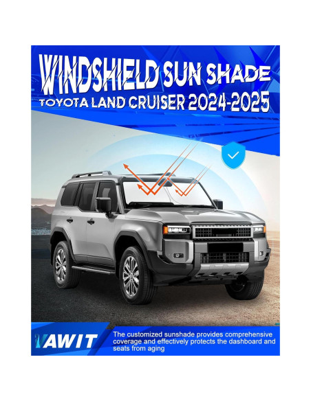 Protector Solar Parabrisas VAWIT para Toyota Land Cruiser 2024 2025 Protector Solar Parabrisas VAWIT para Toyota Land Cruiser 2024 2025