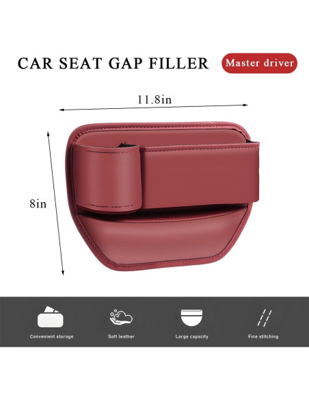 Organizador de Asiento de Coche Gasedin Cuero Rojo Vino Organizador de Asiento de Coche Gasedin Cuero Rojo Vino