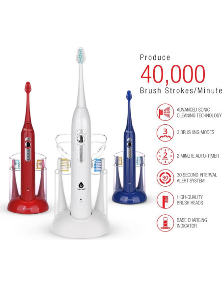 Cepillo de dientes sónico recargable Pursonic S430, 12 cabezales Cepillo de dientes sónico recargable Pursonic S430, 12 cabezales