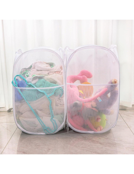 Cesta de Ropa Plegable BENJUN 50L Malla Transpirable Blanca Cesta de Ropa Plegable BENJUN 50L Malla Transpirable Blanca