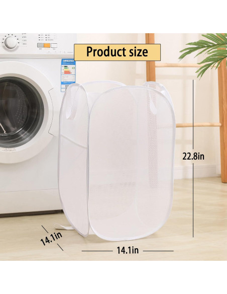 Cesta de Ropa Plegable BENJUN 50L Malla Transpirable Blanca Cesta de Ropa Plegable BENJUN 50L Malla Transpirable Blanca