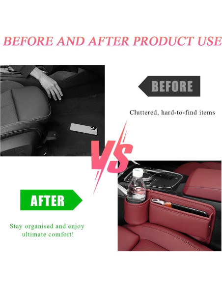 Organizador de Asiento de Coche Gasedin Cuero Rojo Vino Organizador de Asiento de Coche Gasedin Cuero Rojo Vino