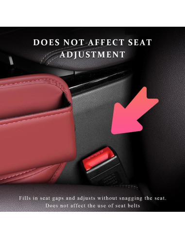 Organizador de Asiento de Coche Gasedin Cuero Rojo Vino