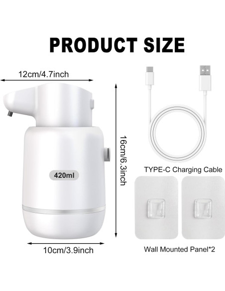 Dispensador Automático de Jabón Espumoso Tepsammion 420ml Dispensador Automático de Jabón Espumoso Tepsammion 420ml