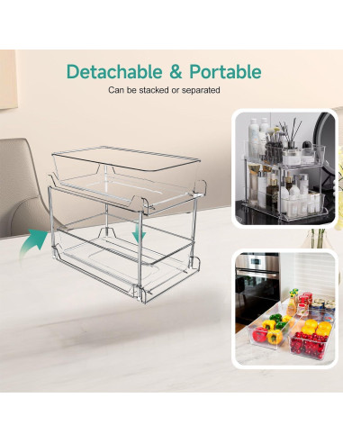 Organizadores Transparentes AITOPMART 2 Niveles 30x19 cm