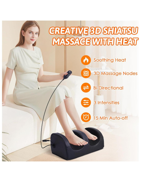 Masajeador eléctrico de pies NCONCO con calor y shiatsu Masajeador eléctrico de pies NCONCO con calor y shiatsu