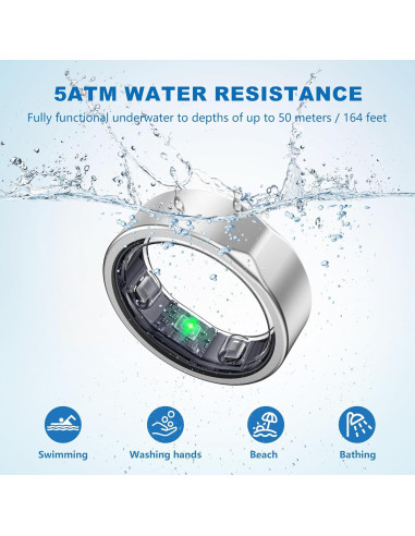 Anillo Inteligente Fitness Plata 13 - Rastreador Sueño y Salud