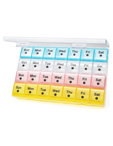 Organizador de Pastillas Semanal XL Furain - 28 Compartimentos