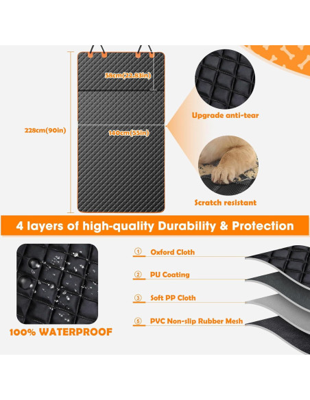 Forro de Carga Impermeable MIXJOY SUV-002 para Perros 228.6x139.7 cm Forro de Carga Impermeable MIXJOY SUV-002 para Perros 228.6x139.7 cm