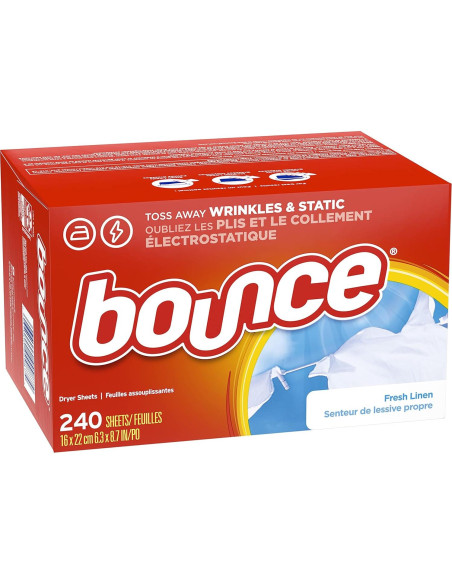 Hojas de Secadora Bounce Suavizante Tela Lino Fresco 240 Unidades Hojas de Secadora Bounce Suavizante Tela Lino Fresco 240 Unidades