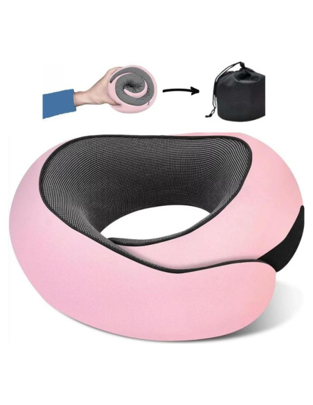 Almohada de Viaje TornadoZ Rosa Espuma de Memoria 360 Almohada de Viaje TornadoZ Rosa Espuma de Memoria 360